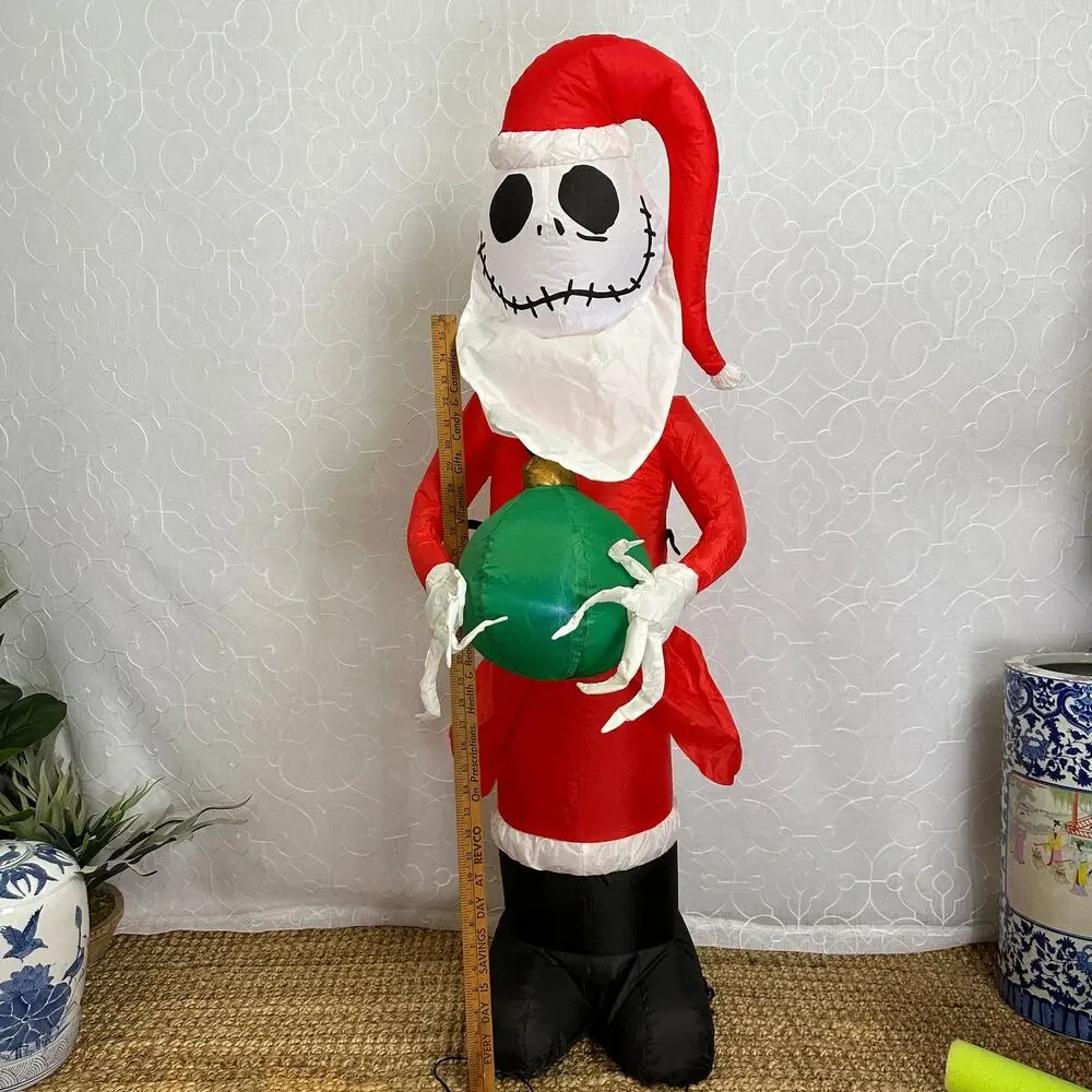 Disney LED Airblown Inflatable Jack Skellington in Santa Suit 52”